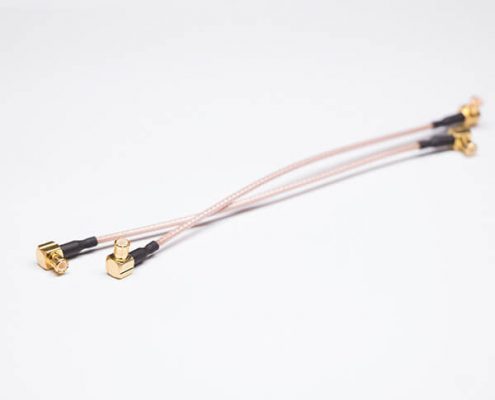 MCX接頭線材棕色RG178同軸線兩頭焊90度MCX母頭