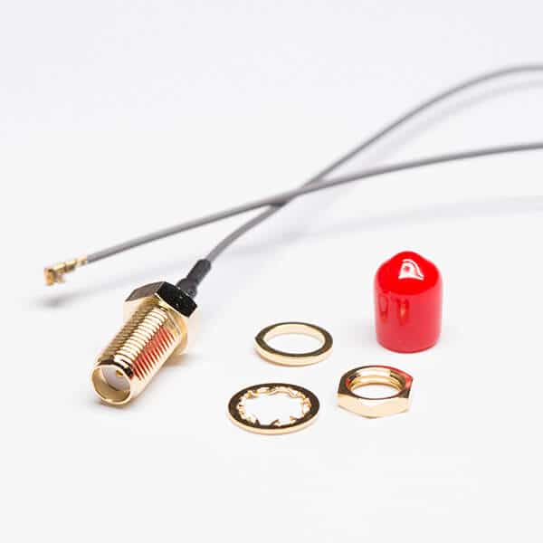 SMA線材(180度前穿墻防塵母座11.4牙)接灰色RF1.13 同軸線配IPEX一代接口 SMA線材(180度前穿墻防塵母座11.4牙)接灰色RF1.13 同軸線配IPEX一代接口