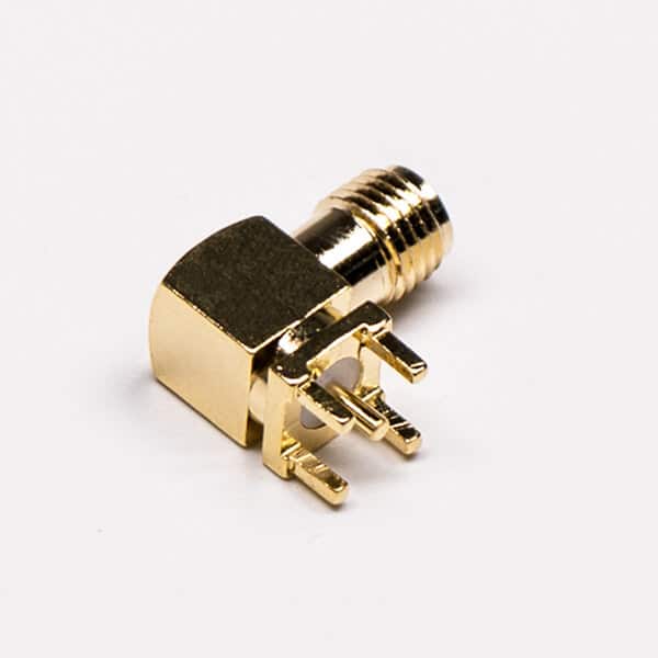 1-1 同軸sma接頭90度鍍金母座彎式插孔接PCB板