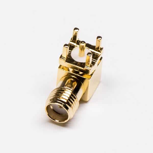 1-2 同軸sma接頭90度鍍金母座彎式插孔接PCB板