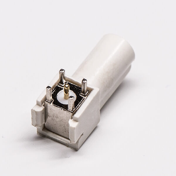 3-1 FAKRA彎頭天線臥式白色公針插板穿孔式長(zhǎng)體